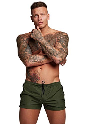 LOFHAS Shorts de baño para Hombre Shorts de natación de Surf Pantalones de Fitness con cordón Pantalones Cortos para Deportes acuáticos (Secado rápido