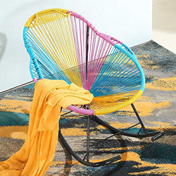 HUALEMEI Rota Silla De Salón,Arco Iris Sofá Perezoso Mecedora,Silla para Tomar El Sol Gravedad Cero Ligero para Dormitorio Salón Al Aire Libre Uso del en oferta