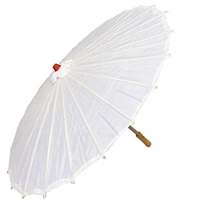 Acan Sombrilla Típica China en Color Blanca