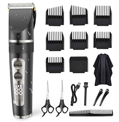 Cortapelos Profesional Hombre, Cortadora de Pelo Eléctrica Inalámbrica, Kit de Cortapelos Profesional, Pantalla LED de 5 Velocidades, Cortapelos de Ca características
