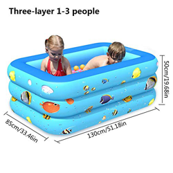 Piscina familiar grande para niños, duradera, interior y exterior, patio, piscina hinchable de PVC de tres capas, 130CM three layers en oferta