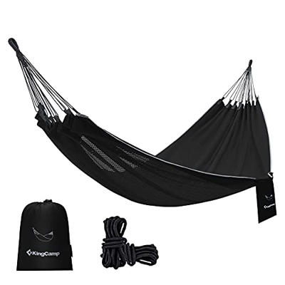 KingCamp Hamaca Jardin Doble Ultraligera Hamaca Colgante Transpirable en Seda de Hielo 320 × 150cm Hamaca de Camping para 2 Personas Carga 200 kg para