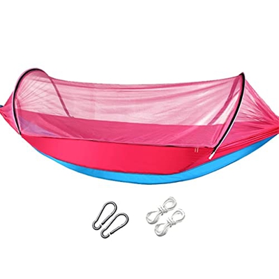 ZSP Hamaca Hamaca de Camping portátil con Correas de árboles para Exteriores Mochila Exterior Supervivencia y Viajes Balancearse (Color : Pink)