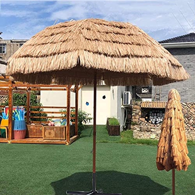 XRDSHY Paraguas De Paja Paraguas Hawaiano Sombrilla De Paja De Playa Jardin Redonda Al Aire Libre,2.6 m