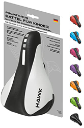 Prometheus - Sillín de bicicleta infantil para bicicleta infantil, cómodo, unisex, para niños de 12, 14, 16 y 18 pulgadas (blanco/negro) características