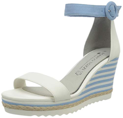 MARCO TOZZI by Guido Maria Kretschmer 2-2-88703-26 Keilsandale, Sandalias con cua Mujer, Color Blanco y Azul, 38 EU precio