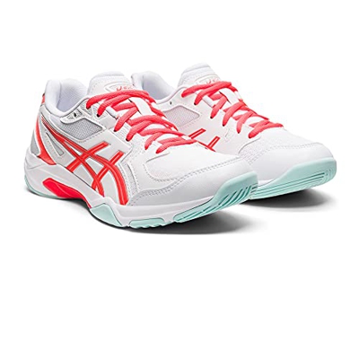 Asics Gel-Rocket 10, Volleyball Shoe Mujer, White/Sunrise Red, 40.5 EU