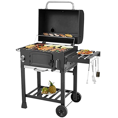 ROM Parrilla Parrillas para Barbacoa al Aire Libre - Parrilla para Barbacoa portátil con Cubierta para la Lluvia, Parrilla para Acampar Cocina al Aire