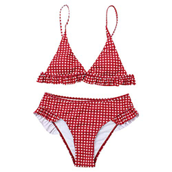 Bikini Sexy de Mujer Traje de Baño con 2 Piezas Bañador con Volantes o Lentejuelas para Mujer Conjunto de Ropa de Baño para Playa Push Up Acolchado de características