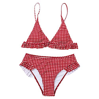 Bikini Sexy de Mujer Traje de Baño con 2 Piezas Bañador con Volantes o Lentejuelas para Mujer Conjunto de Ropa de Baño para Playa Push Up Acolchado de