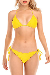 heekpek Conjunto Bikini Sexy Mujer Triangular Halter Bikinis Brasileños Ajustables Ropa de Playa Dos Piezas Bañadores Bikini de Traje de baño características