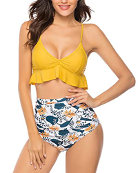 UMIPUBO Bikinis Mujer Push Up Halter Bikini Traje de baño Conjunto de Bikini de Play Acolchado Bra Tops y Braguitas Dos Piezas Bikini Sets Volante Est precio