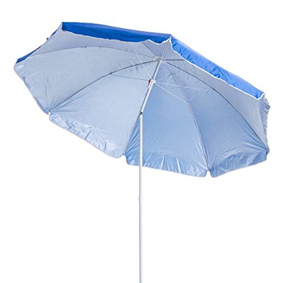 LOLAhome Sombrilla Playa Parasol Azul Acero de Ø 200 cm