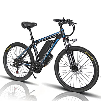 Bicicleta Eléctrica de Montaña, 26 Pulgadas, 1000 W, con Batería de Litio Extraíble de 48 V y 13 Ah y Shimano de 21 Velocidades [EU Warehouse],Blue