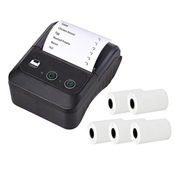 Bisofice Impresora térmica de recibos portátil inalámbrica BT 58mm 2 pulgadas Mini USB Bill POS Impresora móvil con 5 rollos de papel térmico compatib características