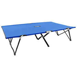 Benkeg Tumbona Plegable para 2 Personas Acero Azul 193 x 125 x 40 cm, 240 kg, Cama Plegable para Acampar para Parque, Playa, Patio, Jardín, Campamento en oferta