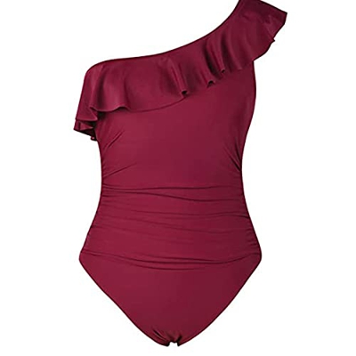 2021 Nuevo Bañadores de Mujer Traje de una Pieza Retro Volante Traje de Baño Mujer Color sólido Ropa de Playa Sexy Push up Bikini Tankinis mujer Slim 