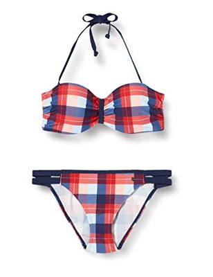 s.Oliver RED LABEL Beachwear LM Caroline Juego de Bikini, Rot/Blau Kariert, 42 (Pack de 2) para Mujer