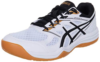 Asics Upcourt 4, Indoor Court Shoe Hombre, White Black, 41.5 EU
