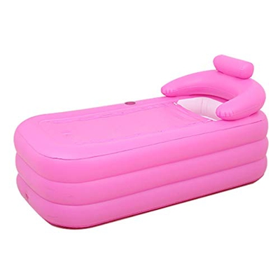 KMDB Bañera Inflable, Plegable, Gruesa, para Adultos, Piscina Inflable, baño Caliente, bañera de hidromasaje, Aislamiento multifunción (Color : Pink)