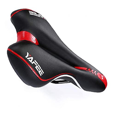 Eaarliyam Asiento de Bicicleta Bicicleta Sillín de Gel Acolchado Suave Cojín Transpirable para MTB Road Mountain Bike Cycling Red