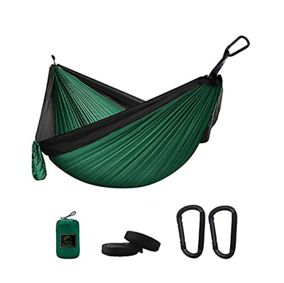 ZSP Hamaca 300 * 200 cm Camping portátil Parachuco Hamaca Survival Garden Muebles de Exterior Ocio Durmiente Viaje Cama Doble Colgante Balancearse (Co