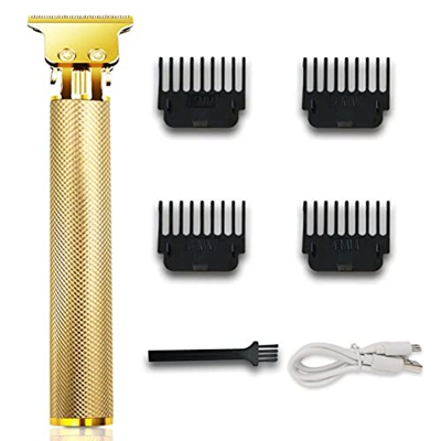 Kongqiabona-UK Cortapelos USB inalámbricos Recargables Kits de Aseo con Cuchilla en T Cortadora de Corte para Hombres Cabeza Calva Afeitadora de Barba