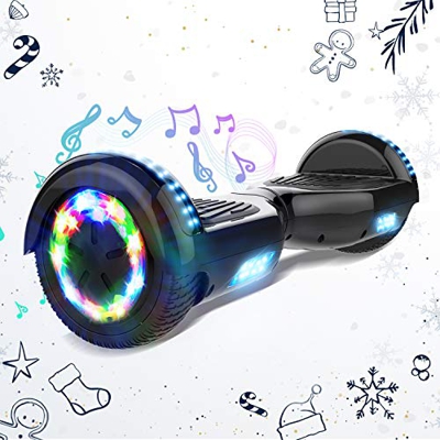 HITWAY 6,5 Pulgadas Hoverboard Patinete Eélctrico Scooter Electrico Hover Scooter Board con Altavoz Bluetooth y Luces LED Flash, Niños