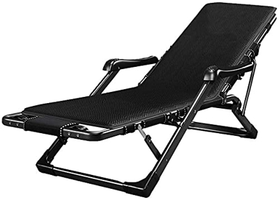 Sillas de Camping Portátiles, Tumbonas balcón balcón Oficina Relajante Silla reclinable Sol Tumbona Silla con Cojines Negros Acolchados y reposapiés f