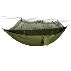 QIAOLI Hamaca de camping con red portátil, ligera hamaca para interior y exterior, senderismo, camping, mochilero, viajes, patio, columpio (color: D,  en oferta