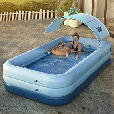 Bañera familiar con asiento de respaldo para padres e hijos, inflable automáticamente, multijugador para la piscina hinchable cuadrada