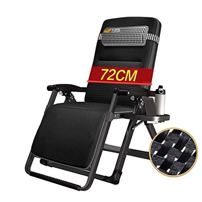HJRBM Tumbona Sillas de Camping Silla de jardín reclinable de Gravedad Cero con reposacabezas Acolchado Ajustable y práctico portavasos Sillón reclina