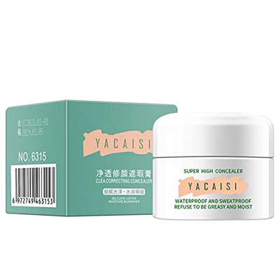 Uing Corrector en Crema 3 en 1, eficaz, práctica, Crema resaltadora Facial de Cobertura Total, Crema de Perfil de Maquillaje Resistente al Agua fácil