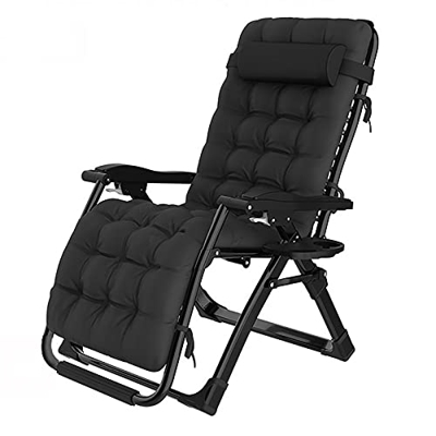 Sillas Plegables Zero Gravity con Cojín para La Cabeza, Sillas De Jardín Reclinables para Personas Pesadas Jardín Al Aire Libre Playa Deck Soporte par