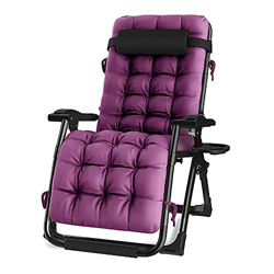 Lfny-bag Silla Zero Gravity, Textoline para Trabajo Pesado, Tumbonas para Jardín Y Exterior Silla Reclinable Y Plegable con Portavasos Y Almohada para características