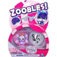 Paquete de 2 figuras coleccionables transformables de mariposa Rainbow y zorro Black and White y accesorios Happitat, Muñecos