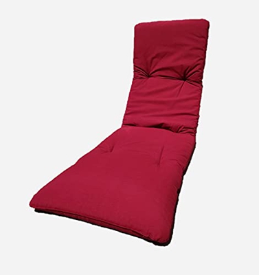 Colchón/Cojín Tumbona Acolchada 180x55x5cm, Colchoneta para Tumbona de terraza o jardín Acolchada. (Burdeos)