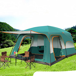 Tienda de campaña familiar doble capas impermeable 4-8 personas dos dormitorios uno sala de estar tienda-verde características