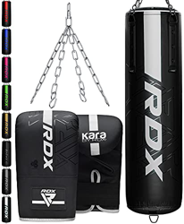 RDX Saco de Boxeo Adulto 5ft 4ft, Maya Hide Cuero, 3PC Relleno Punching Bag Set con Guantes y Cadena, Bolsa Pesada para Artes Marciales MMA Kick Boxin características
