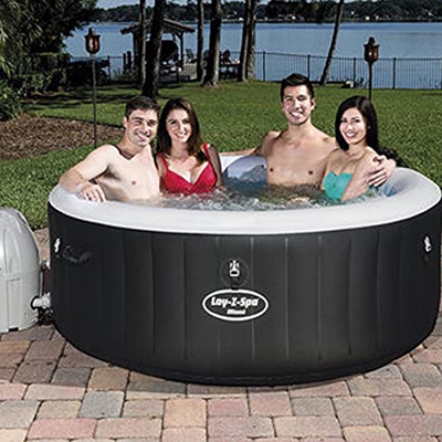 SPA Inflable con Bañera De Hidromasaje, SPA Inflable Portátil con Bañera De Hidromasaje Redonda Al Aire Libre para 4-6 Personas, con Masaje A Temperat