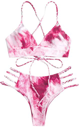 Bikinis para Mujer de Dos Piezas Bañador de Estampar con Tirantes Cruzados Brasileño Sexy Tanga precio