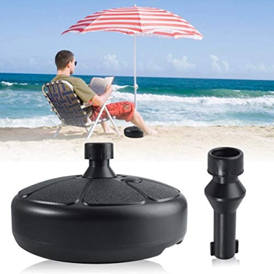 Stecto - Pie de sombrilla redonda, portaparaguas de plástico ajustable de 35 a 38 mm, para la playa del patio trasero, rellenar con arena y agua