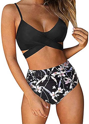 ABINGOO Bikini Mujer Traje de baño Clásico Beach de Dos Piezas Triángulo Bañador Push Up Cintura Alta Bikini Set