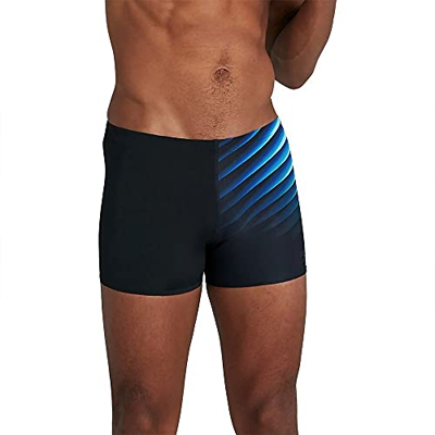 Speedo Placement Aqua Calzoncillos de Natación, Hombre, Multicolor (Noir/Light Adriatic), L
