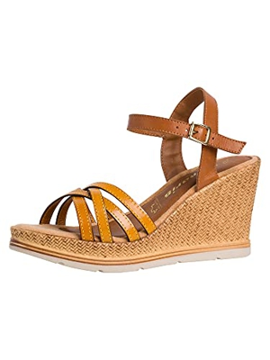 Tamaris 1-1-28042-26, Sandalia Mujer, Marrón Cognac Saffron, 37 EU