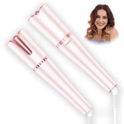 Mixcolor Pared giratoria automática con cerámica ionic, cursor profesional o ondas para todo tipo de cabello, doble tensión, rotación automática (rosa precio