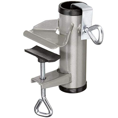 POHOVE Abrazadera para sombrilla de patio, soporte para sombrilla de terraza, soporte de metal, para balcón, paraguas, sombrilla, playa, pesca, sombri