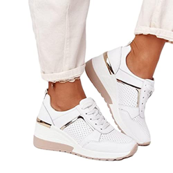 QBAMTX Zapatillas De Mujer De Tacón Alto con Cuña Zapatillas Deportivas para Correr Casuales Zapatos De Plataforma Cómodos Y Transpirables para Tenis, características