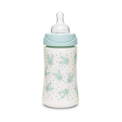 Suavinex Biberón Premium Tetina Redonda de Silicona 3 Posiciones 0% BPA, 270ml, Rabbit Verde precio