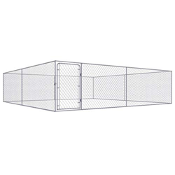 vidaXL Perrera de Exterior de Acero Galvanizado Animales Mascotas Casa Jardín Bricolaje Estructura Ejercicios Jaula Caseta Cajón Casilla 4x4x1 m en oferta